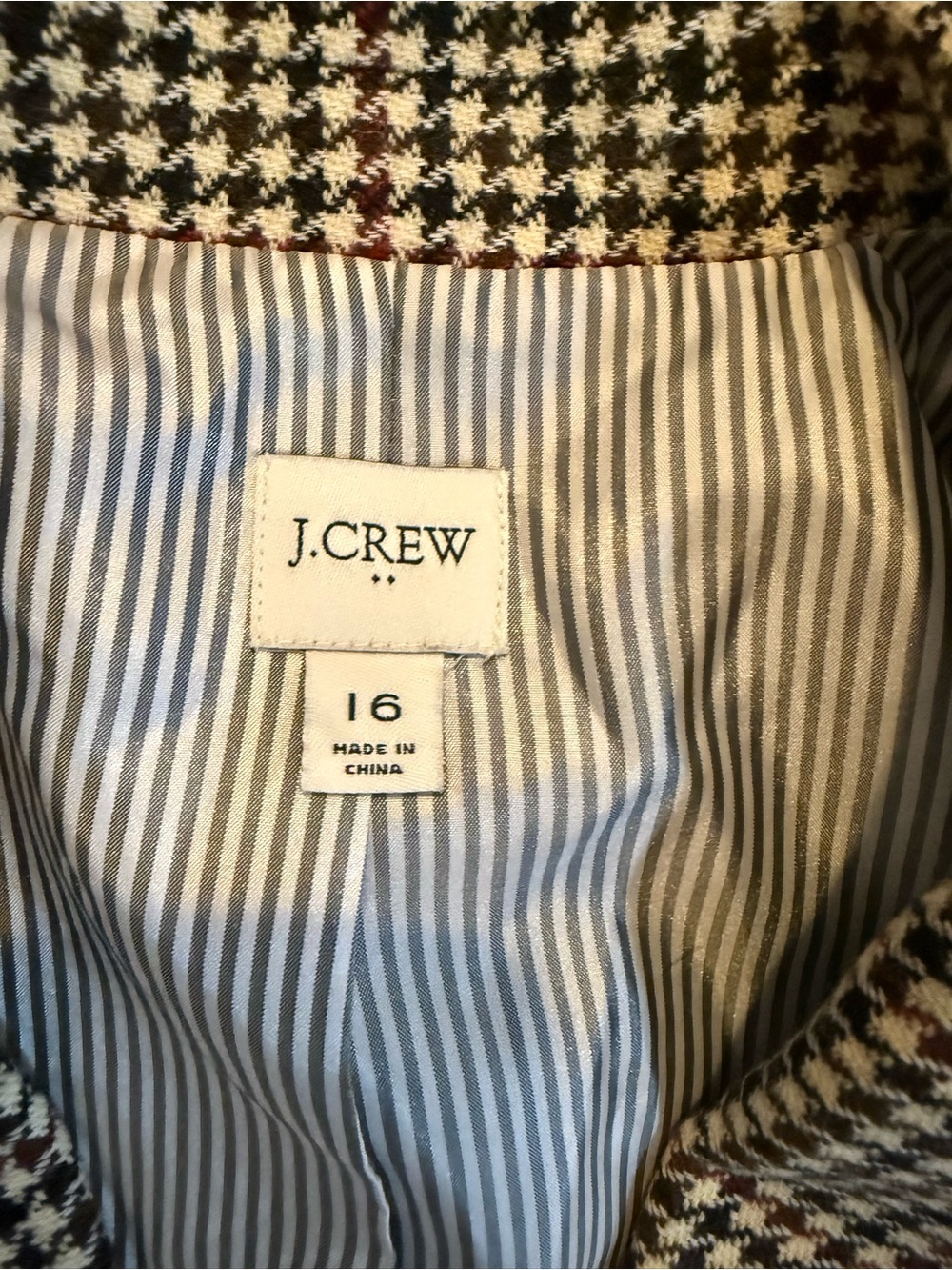 J.Crew Factory Wool-blend schoolboy blazer in houndstooth - Picture 7 of 14